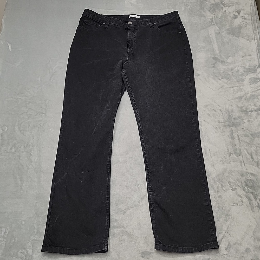 Riders By Lee Jeans Womens 18P Black Relaxed Fit Straight‎ Leg Stretch Casual